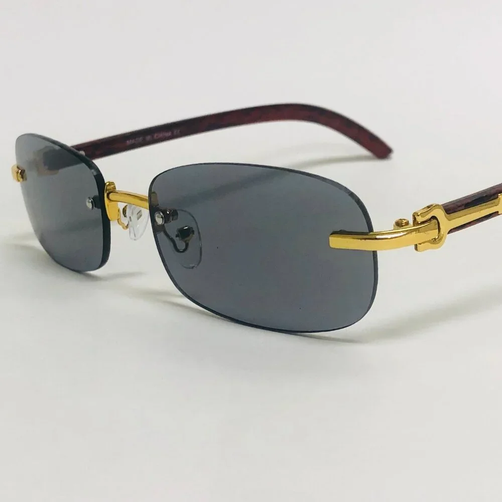 Men Sunglasses Hip Hop Shades Metal Gold Frameless Classic Outdoor Street Wear‎